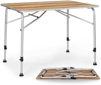 BERGER Livenza Campingtisch - Klapptisch Höhenverstellbar Alu Campingtisch Klappbar Camping Tisch Gartentisch Klappbar - Falttisch Esstisch Balkon Klapptisch Garten Terrasse (Hell, 100 x 68 cm)  Amazon.de: Garten