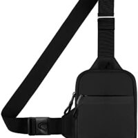Simptech Schultertasche, Mini Crossbody Bag Brusttasche Sling Bag mit Doppeltasche, wasserabweisender umhängetasche, freihändig für Läufer, Workout, Wandern, Radfahren und Reisen. (Neu Schwarz)  Amazon.de: Sport & Freizeit