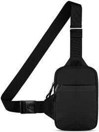 Simptech Schultertasche, Mini Crossbody Bag Brusttasche Sling Bag mit Doppeltasche, wasserabweisender umhängetasche, freihändig für Läufer, Workout, Wandern, Radfahren und Reisen. (Neu Schwarz) Amazon.de: Sport & Freizeit