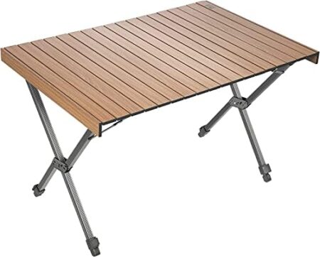 TIMBER RIDGE Campingtisch Klappbar Höhenverstellbar Klapptisch Camping Falttisch Tragbar Aluminium mit Tasche für Picknick Kochen Garten Wandern Reisen 108x71cm - Braun  Amazon.de: Sport & Freizeit