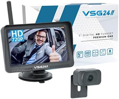 AUTO-VOX Wireless Solar Backup Camera with 5" 1080p Monitor
