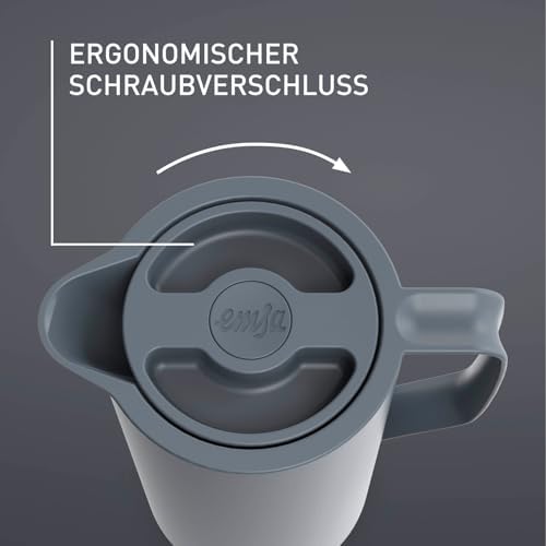 Emsa Motiva 1l Isolierkanne mit Quick-Press-Verschluss, anthrazit - Image 6