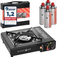 Gaskocher 1-flammig mit Gaskartuschen 227g 4 Stück MSF-1a, Camping Herd mit Tragekoffer - Ideal für Outdoor-Aktivitäten wie Camping oder Wandern  Amazon.de: Sport & Freizeit