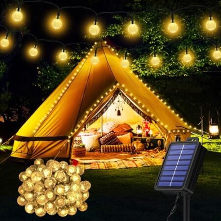 Solar Lichterkette Aussen Wetterfest, 60 LED 13,2M 43,3Ft 8 Modi IP65 Outdoor Lichterkette Solar aussen Wetterfest Lampions für Balkon Terassen Garten Bäume Weihnachtsdekoration Festival(warmweiß)  Amazon.de: Beleuchtung