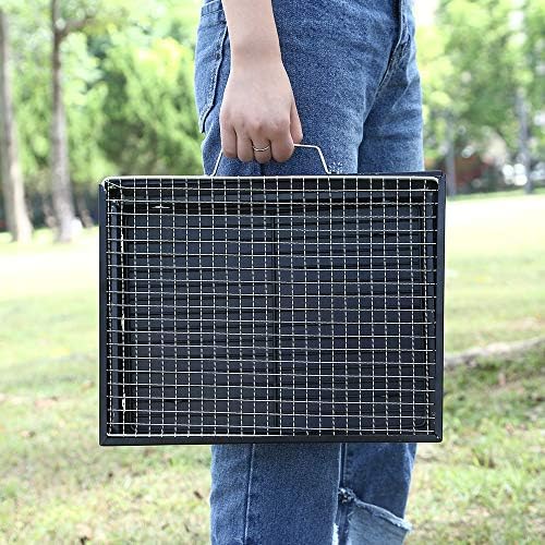 AGM Holzkohlegrill Picknickgrill Edelstahl Kleiner Grill Portable Campinggrill Abnehmbare BBQ Grills für Outdoor Garten Party usw. (52 x 29.5 x 22.2 cm) Amazon.de: Garten - Image 2