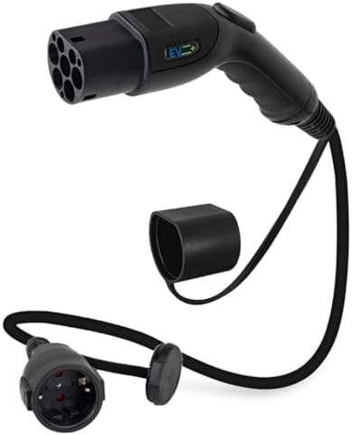 EV + Adapter für Elektrofahrzeug Ladekabel - Typ 2 IEC 62196 auf Schuko Stecker Ladegerätadapter - 1-Phase 16A (3,6 kW) Schwarz/Weiß-Steckverbinder IP44…  Amazon.de: Auto & Motorrad