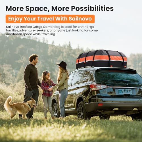 Sailnovo Auto Dachbox 21 Kubikfuß Faltbare Wasserdicht 1000D mit 10 verstärkte Gurte, - Image 9