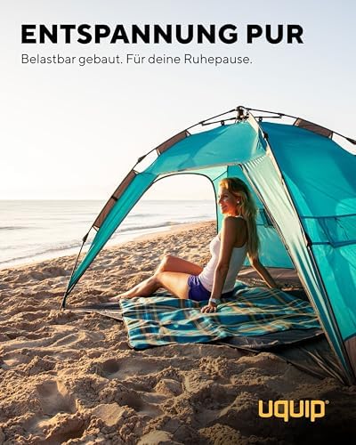 Uquip Strandmuschel Buzzy boulder I 150 x 110 x 215 cm I UPF 50+ Strandzelt zum Schutz vor Sonne, Wind & - Image 4