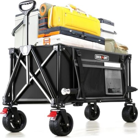 Overmont Faltbar Bollerwagen Klappbar Handwagen -