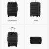Coolife Hand Luggage Suitcase, ABS + PC Hard Shell Case, 56 cm | Travel Suitcase with 4 Wheels, TSA Lock, YKK Zip, Trolley for Travel, Business Trip, Weekend Trip,