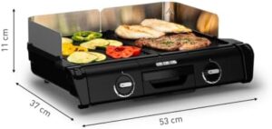 Tefal BBQ Family TG800N10 Electric Table Grill, 2 Separate Grill Surfaces,