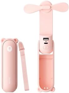 JISULIFE 3 in 1 Portable Fan with Power Bank and Flashlight | 19H Max Cooling, USB Hand Fan,