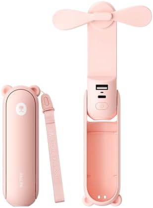 JISULIFE 3 in 1 Portable Fan with Power Bank and Flashlight | 19H Max Cooling, USB Hand Fan,