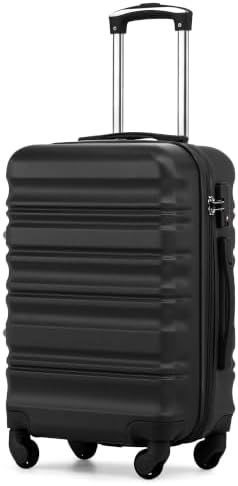Coolife Hand Luggage Suitcase, ABS + PC Hard Shell Case, 56 cm | Travel Suitcase with 4 Wheels, TSA Lock, YKK Zip, Trolley for Travel, Business Trip, Weekend Trip, Black  Amazon.de: Fashion