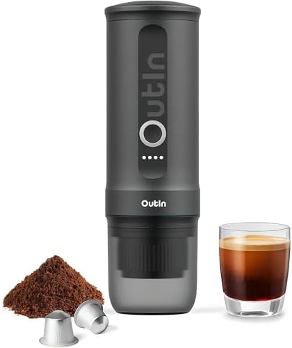 OutIn Nano Portable Electric Espresso Machine with USB-C, Space Grey | USB-C self-heating, for coffee powder and NS capsules, compact for travel, camping and office  Amazon.de Home & Kitchen - Colour Name : Pearl White