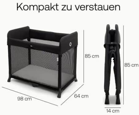 Bugaboo Stardust 2-in-1 Lightweight Compact Foldable Travel Cot Bed