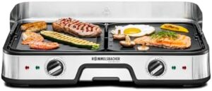ROMMELSBACHER BBQ 2025 Table Grill, 2 Reversible Grill Plates,