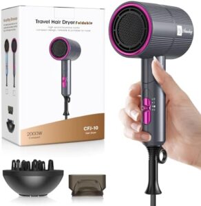 Amurhey Hair Dryer Hair Dryer Ion Easy Foldable Approx. 250 g / 2000 W