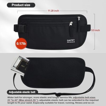 Money Belt for Men and Women, The Bum Bag for Travel, Flat with RFID Blocker,   Amazon.de: Fashion