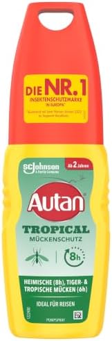 Autan Tropical Pump Spray Mosquito Repellent for Body and Face 100ml |