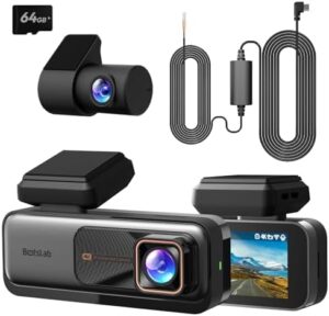 BOTSLAB Dashcam Car Front Rear 4K + 2K with 5.8GHz WiFi GPS,