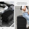 Coolife Hand Luggage Suitcase, ABS + PC Hard Shell Case, 56 cm | Travel Suitcase with 4 Wheels, TSA Lock, YKK Zip, Trolley for Travel, Business Trip, Weekend Trip,