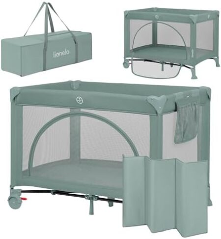 Lionelo Laura 2-in-1 Travel Cot up to 15 kg Playpen from 0 to 36 Months |