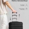 Coolife Hand Luggage Suitcase, ABS + PC Hard Shell Case, 56 cm | Travel Suitcase with 4 Wheels, TSA Lock, YKK Zip, Trolley for Travel, Business Trip, Weekend Trip,