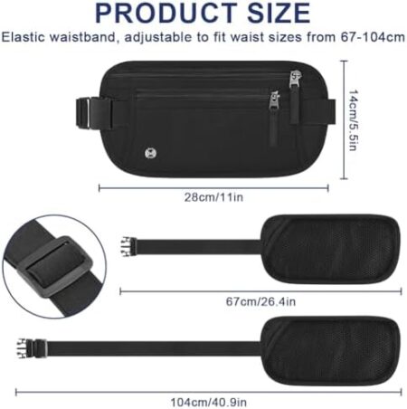 Aucuu Money Belt for Men and Women, Anti-Theft Flat Bum Bag with RFID Protection, Amazon.de: