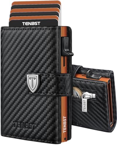 TENBST Geldklammern Premium Men's Wallet, black, Classic |  Slim Wallet, for 10 Credit Cards