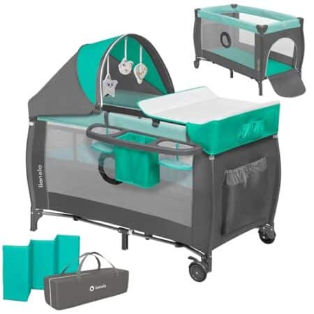 Lionelo Sven Plus 4-in-1 Baby Bed from Birth to 15 kg Changing Mat |