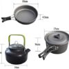 JZK Camping Cookware Set 2-3 People Foldable Camping Cooking Pot Set Saucepan