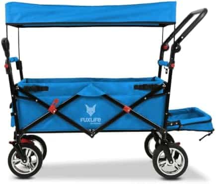 FUXTEC FX-CT800 Foldable Handcart, Turquoise, Foldable with Canopy,