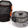 JZK Camping Cookware Set 2-3 People Foldable Camping Cooking Pot Set Saucepan