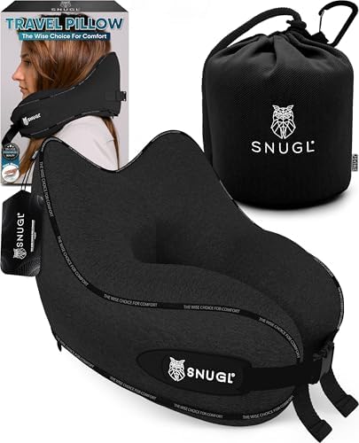SNUGL Neck Pillow Memory Foam Washable & Adjustable Cuddly Neck Travel