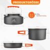 THTYBROS 17 Pieces Camping Cookware Set, Hard Anodized Aluminum Pot Pan Kettle with 2 Stainless Steel Cups Plates Cutlery for Outdoor Hiking Backpacking Picnic  Amazon.de: Sports & Outdoors