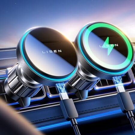 LISEN 15 W for Magsafe Car Phone Holder with Charging Function, Mag Safe Charger Car Ventilation Car Mobile Phone Holder with Charging Function, Charger Magnet for iPhone 17/16/15/14/13/12 Series Amazon.de: Electronics & Photo