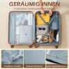 Coolife Hand Luggage Suitcase, ABS + PC Hard Shell Case, 56 cm | Travel Suitcase with 4 Wheels, TSA Lock, YKK Zip, Trolley for Travel, Business Trip, Weekend Trip,