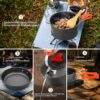 THTYBROS 17 Pieces Camping Cookware Set, Hard Anodized Aluminum Pot Pan Kettle with 2 Stainless Steel Cups Plates Cutlery for Outdoor Hiking Backpacking Picnic  Amazon.de: Sports & Outdoors