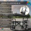 Miweba Folding Handcart MB-20 | Sun canopy UV-r, 2 x seat belts