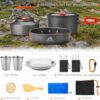 THTYBROS 17 Pieces Camping Cookware Set, Hard Anodized Aluminum Pot Pan Kettle with 2 Stainless Steel Cups Plates Cutlery for Outdoor Hiking Backpacking Picnic  Amazon.de: Sports & Outdoors