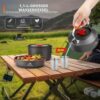 THTYBROS 17 Pieces Camping Cookware Set, Hard Anodized Aluminum Pot Pan Kettle with 2 Stainless Steel Cups Plates Cutlery for Outdoor Hiking Backpacking Picnic  Amazon.de: Sports & Outdoors