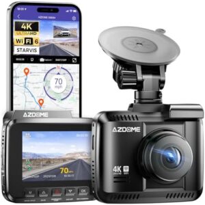 AZDOME Car Camera with 4K Resolution, WiFi Dash Cam GPS and Loop Recording,